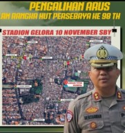 Pengalihan Arus Anniversary ke-98 Persebaya, Satlantas Polrestabes Surabaya Antisipasi Batas Kota