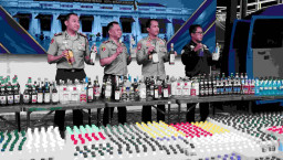 Polrestabes Surabaya Sita 5.385 Botol Miras Ilegal, Polsek Rungkut Terbanyak