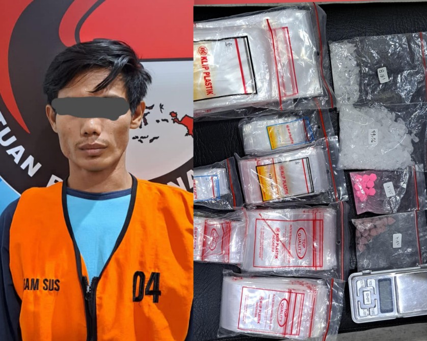 Tersangka sabu dan Barang buktinya 