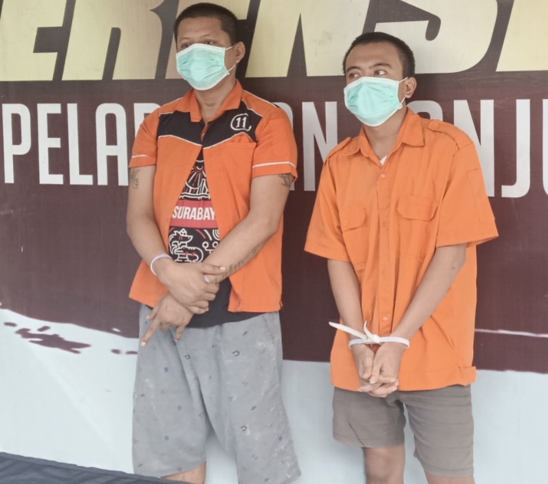 Dua pelaku pencuri kendaraan bermotor di Polres Tanjung Perak Surabaya