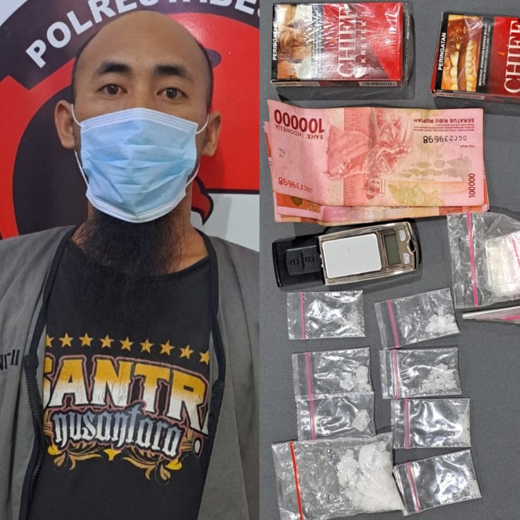 Pengedar sabu dan barang bukti diamankan Polrestabes Surabaya