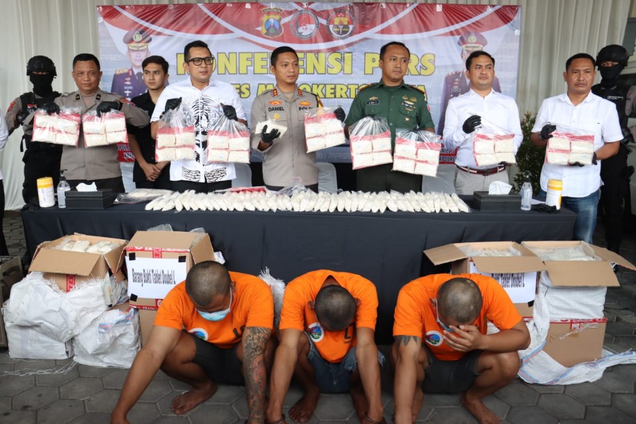 Para pengedar narkoba di Polres Mojokerto Kota 