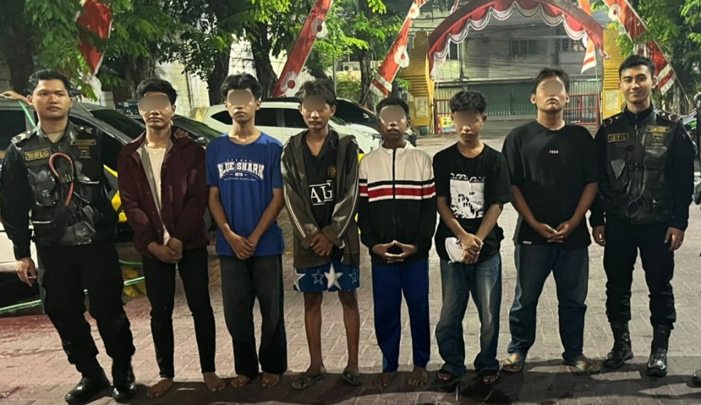 Anggota gengster yang diamankan Polisi
