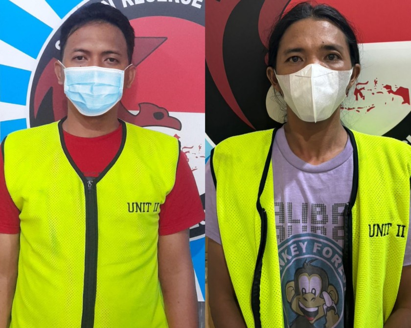 Dua pelaku pengedar Sedayu di Polrestabes Surabaya