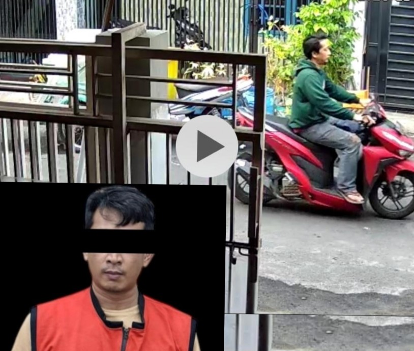 Pelaku pencurian dan tangkapan layar rekaman CCTV