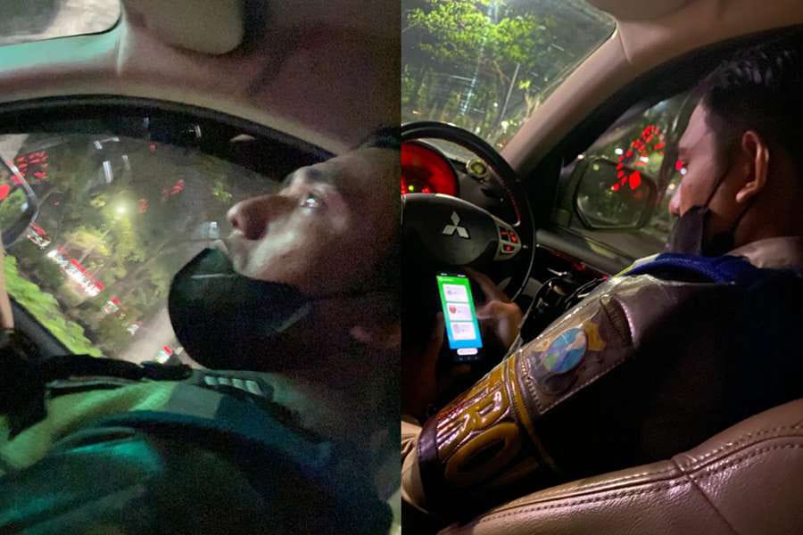 Korban saat berada dalam mobil