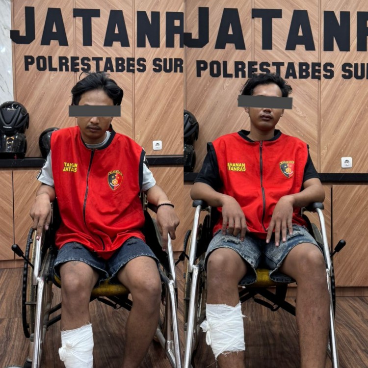 Dua bandit motor di Polrestabes Surabaya 