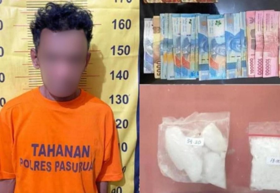 Pelaku Pengedar di Pasuruan dan barang buktinya 