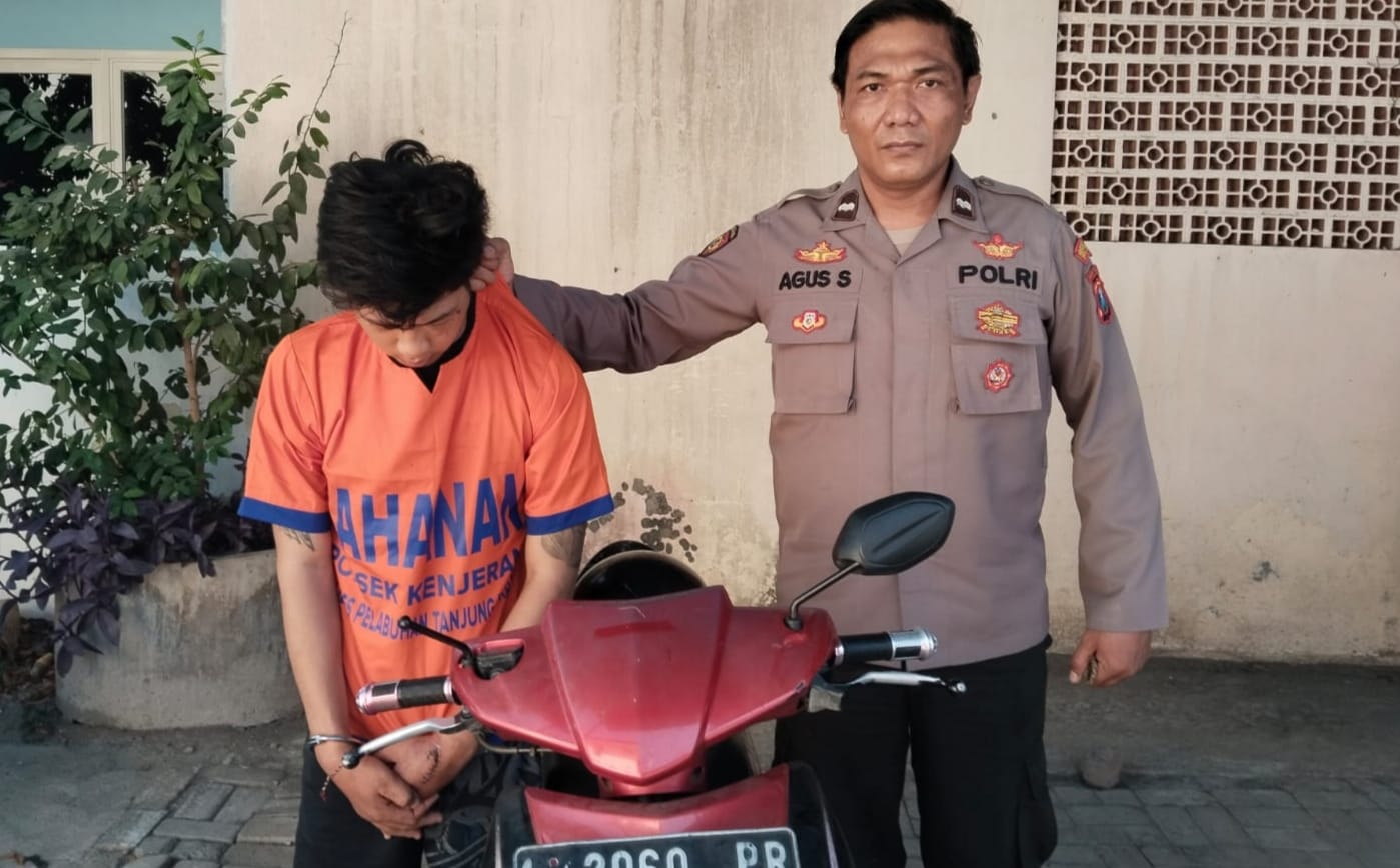 Pelaku Pencurian motor di Polsek Kenjeran Surabaya 