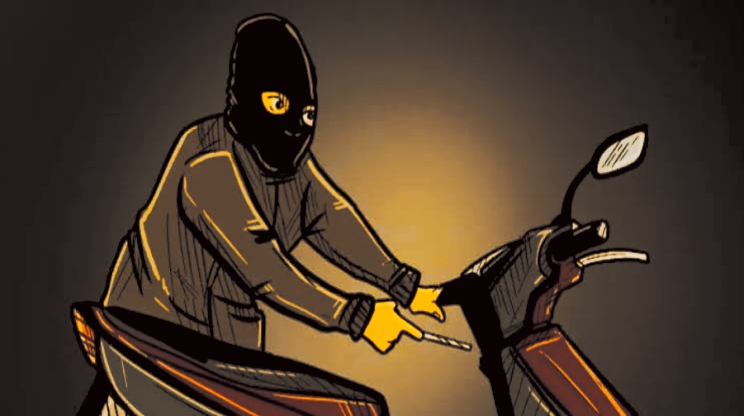 Ilustrasi pencuri motor 