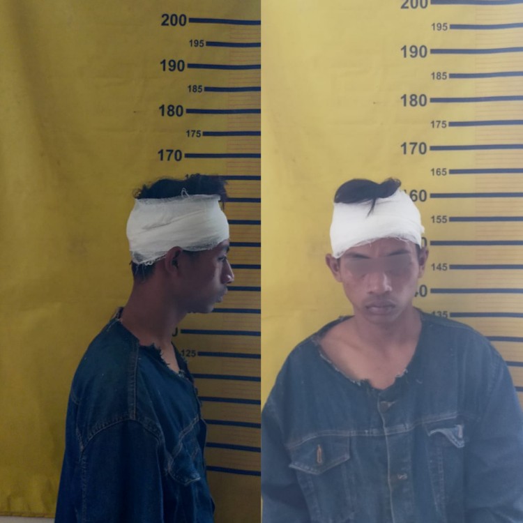 Pelaku curanmor dibawah umur yang dihajar warga Kapas Madya 