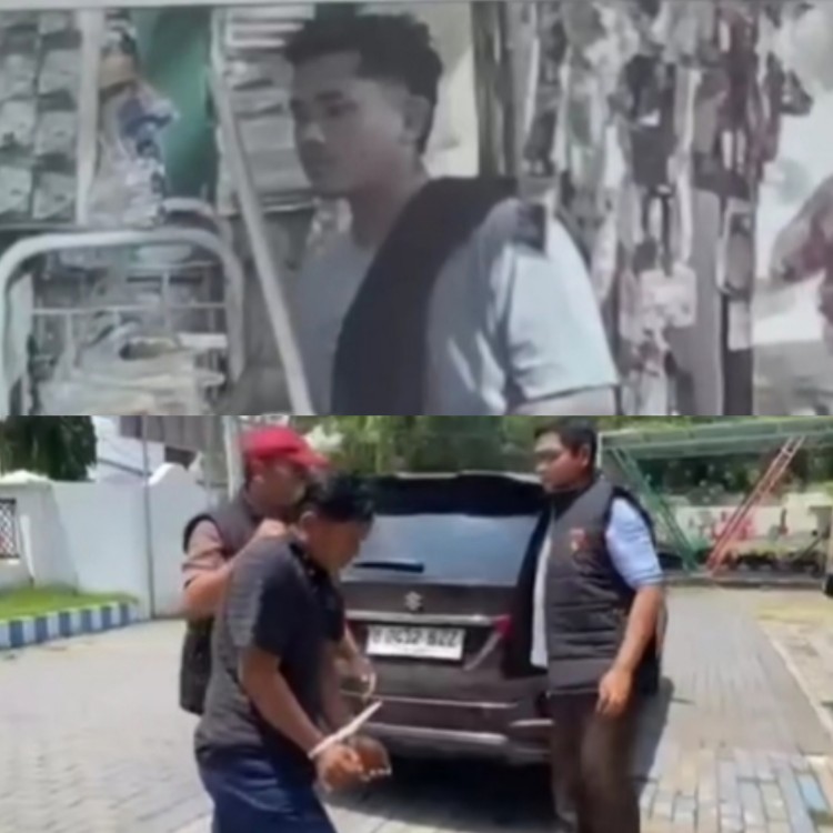 Rekaman CCTV dan saat pelaku diamankan anggota Reskrim Kenjeran 